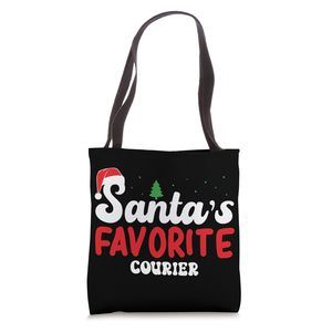 Santa'S Favorite Courier Christmas Pajamas Tote Bag :v